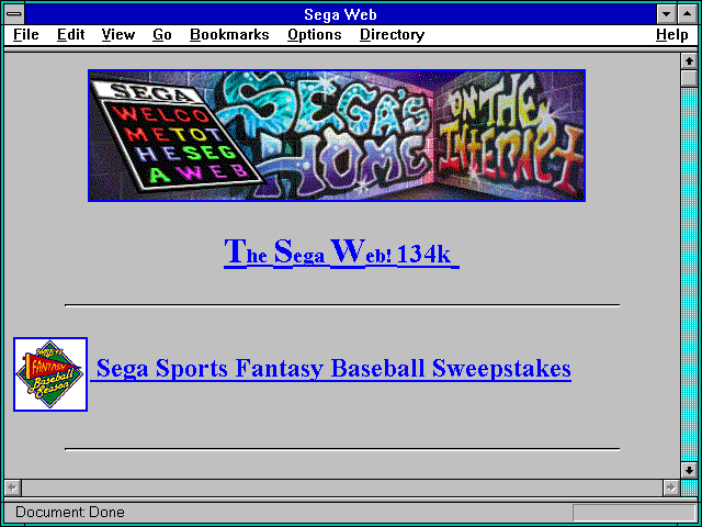 Screenshot of The SEGA WEB