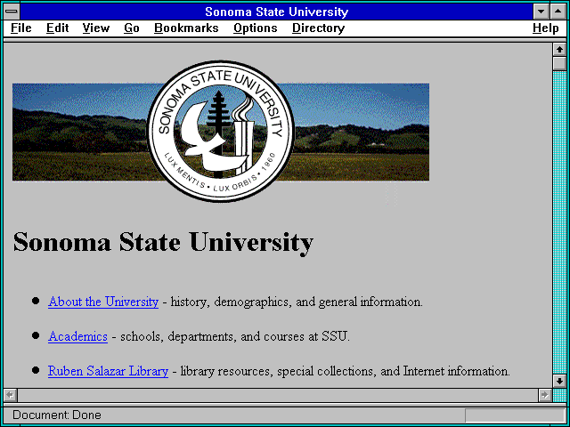 Screenshot of Sonoma State University