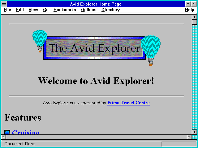 Screenshot of Avid Explorer Home Page