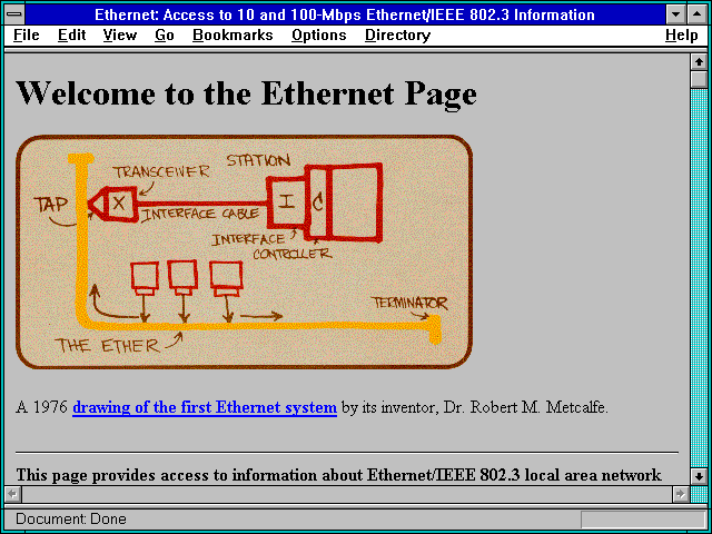 Screenshot of Ethernet: Access to 10 and 100-Mbps Ethernet/IEEE 802.3Information