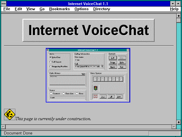 Screenshot of Internet VoiceChat 1.1