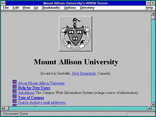 Screenshot of Fine Arts at Mount Allison University