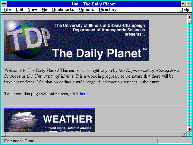 Screenshot of Index of Meteorology