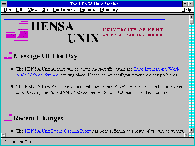 Screenshot of The HENSA Archives - funded by JISC