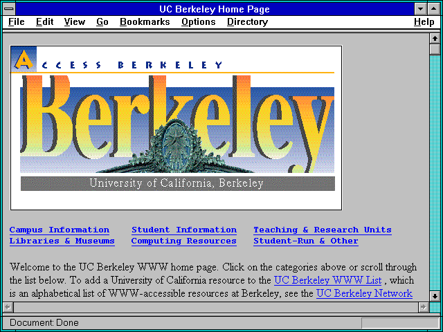 Screenshot of University of California, Berkeley