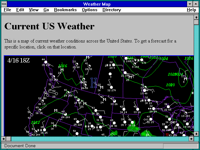 Screenshot of Similar Interactive Weather Map
