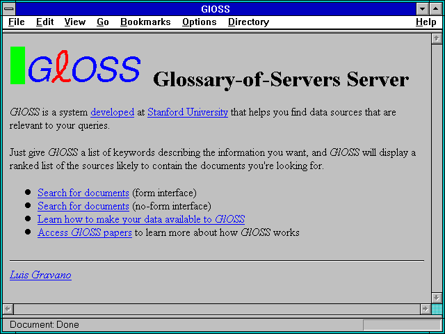 Screenshot of GlOSS