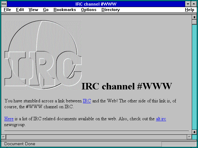 Screenshot of IRC channel #WWW
