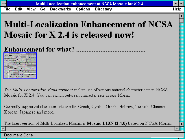 Screenshot of Multi-Localization enhancement of NCSA Mosaic for X 2.4