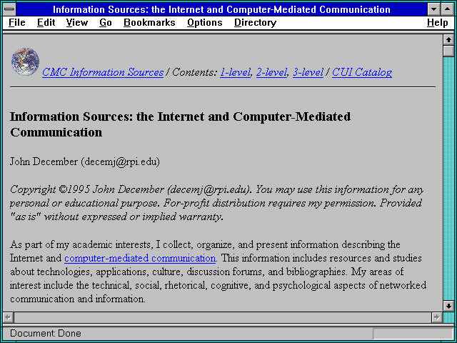 Screenshot of Information Sources: the Internet and Computer-Mediated Communication