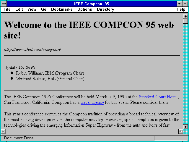Screenshot of IEEE Compcon '95