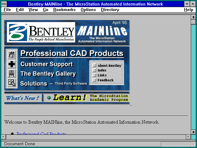 Screenshot of Bentley MAINline - The MicroStation Automated Information Network