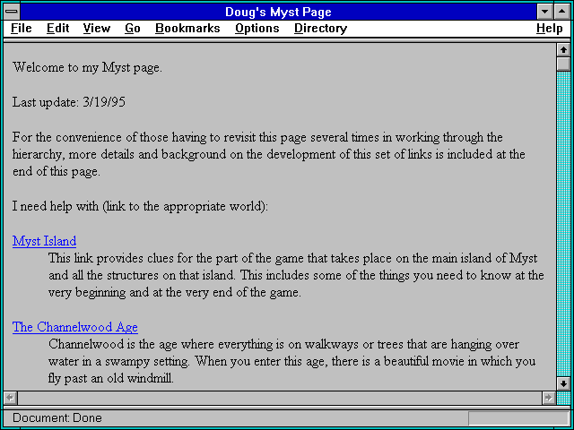 Screenshot of Doug Ingram's News and Politics Page