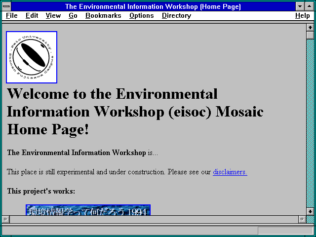 Screenshot of The Environmental Information Workshop (Home Page)
