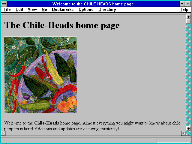 Screenshot of Welcome to the CHILE-HEADS home page