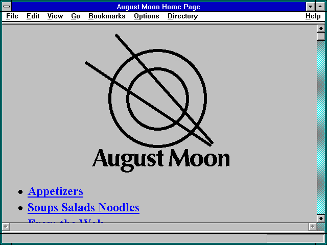 Screenshot of August Moon Home Page