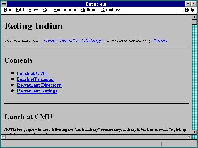 Screenshot of Eating out
