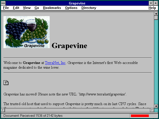 Screenshot of Grapevine
