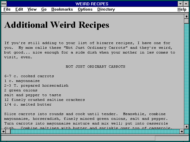 Screenshot of WEIRD RECIPES