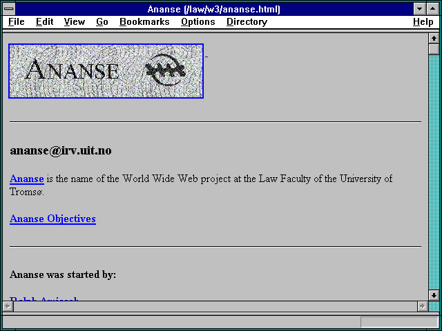 Screenshot of ananse.irv.uit.no