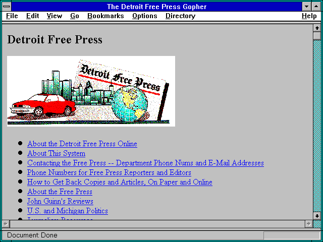 Screenshot of Detroit Free Press