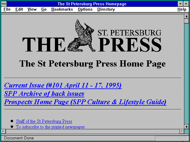 Screenshot of The St Petersburg Press Homepage