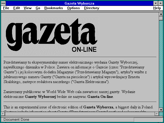 Screenshot of Gazeta Wyborcza