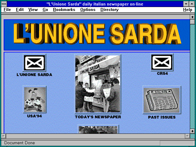 Screenshot of L'Unione Sarda' daily italian newspaper on-line