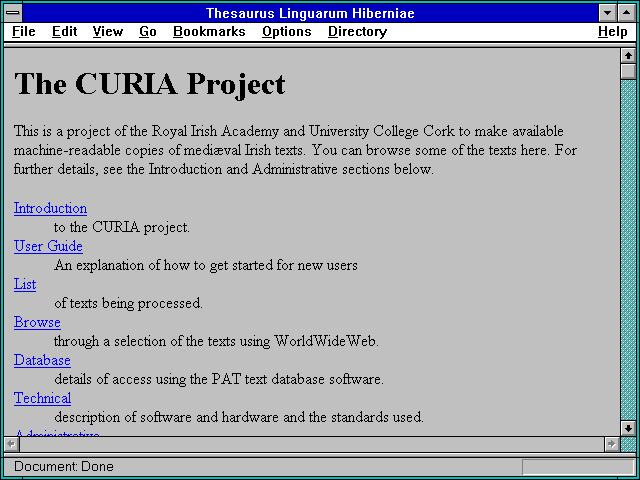 Screenshot of Ireland Thesaurus Linguarum Hiberniae
