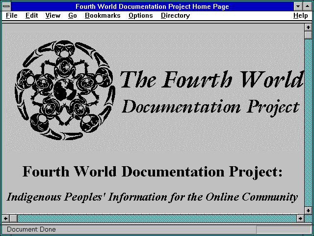 Screenshot of Fourth World Documentation Project Home Page