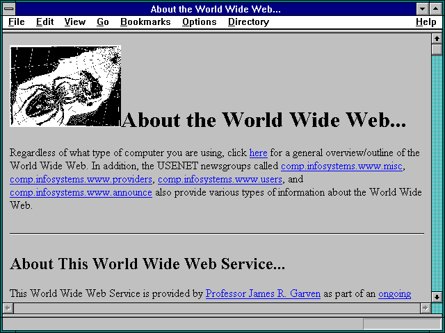 Screenshot of About the World Wide Web...