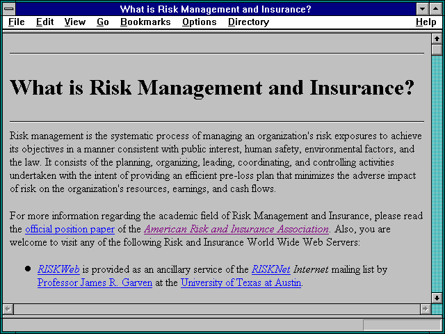 Screenshot of What is Risk Management and Insurance?