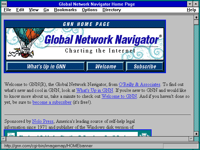 Screenshot of Global Network Navigator Home Page