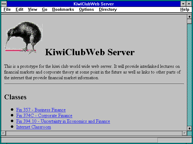 Screenshot of KiwiClubWeb Server