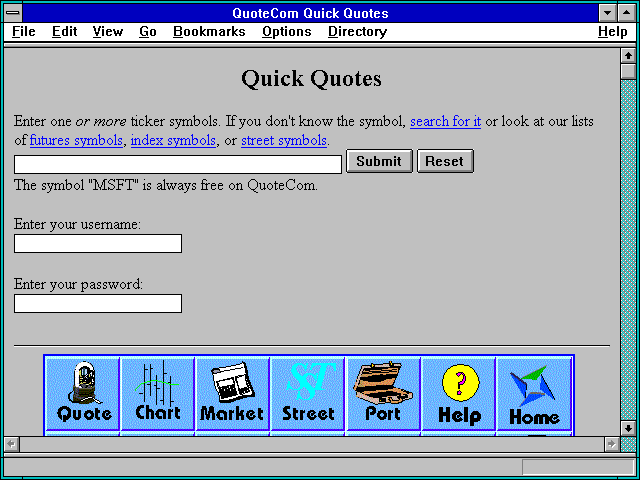 Screenshot of Quote.com: Quick Quotes