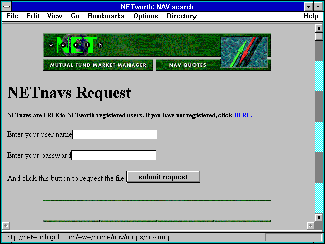 Screenshot of NETworth: NAV search