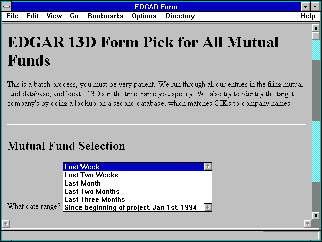Screenshot of EDGAR Form