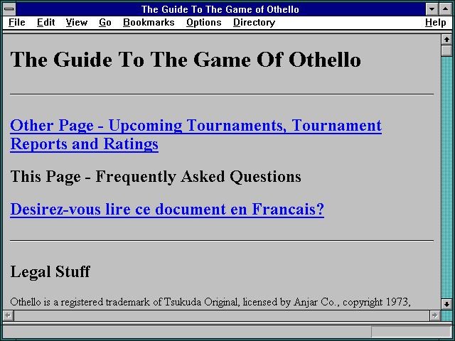 Screenshot of The Guide To The Game of Othello