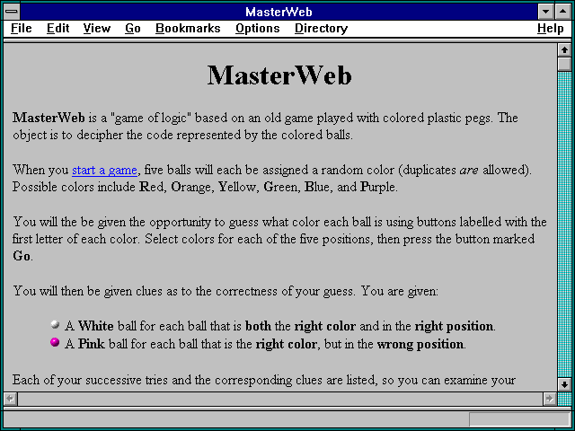Screenshot of Master Web