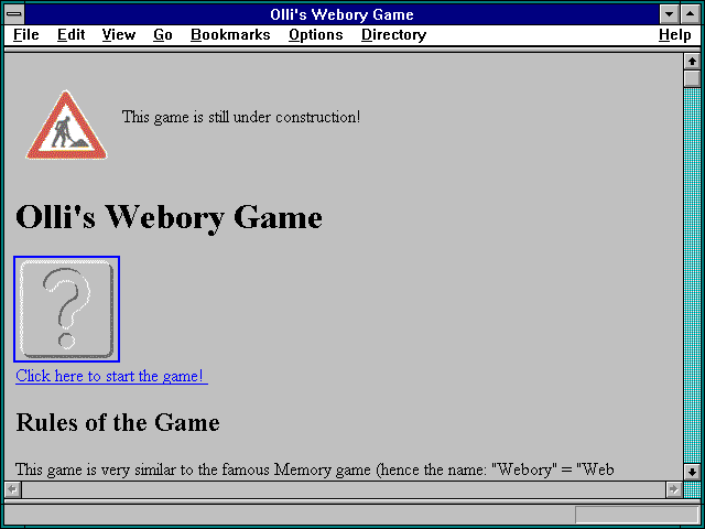 Screenshot of Olli's Webory Game