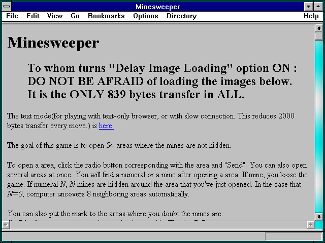Screenshot of Minesweeper.