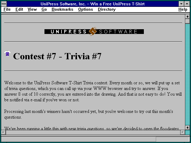 Screenshot of UniPress (Unix) Software