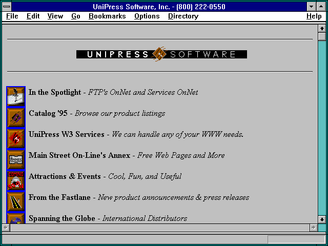 Screenshot of UniPress Software Inc. - (800) 222-0550