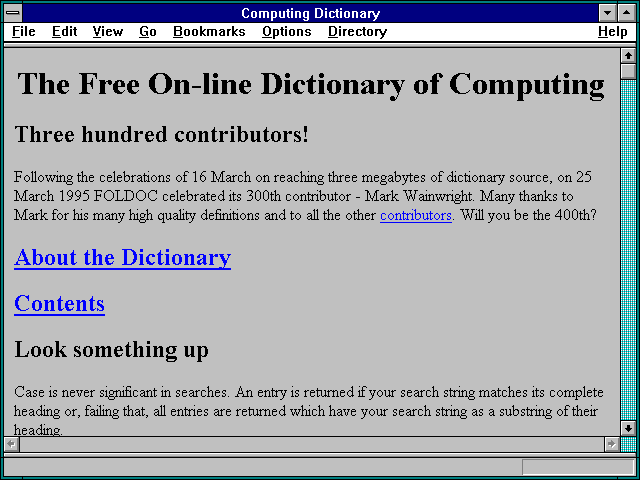 Screenshot of Computing Dictionary