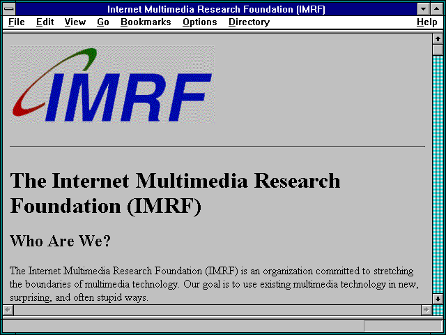 Screenshot of Internet Multimedia Research Foundation (IMRF)