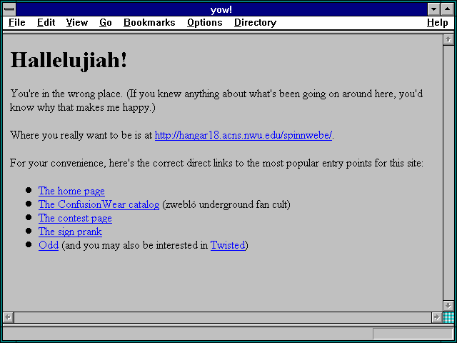 Screenshot of yow!
