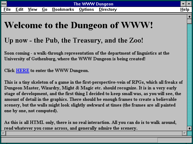 Screenshot of The WWW Dungeon
