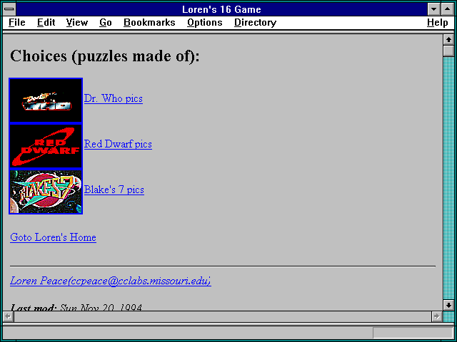 Screenshot of Loren's 16 Game