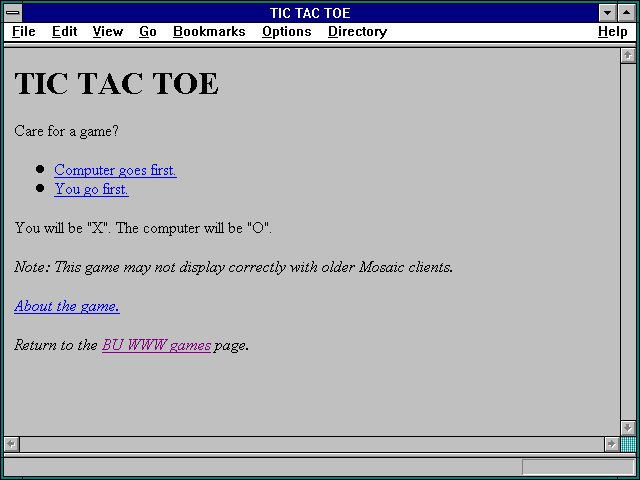 Screenshot of TIC TAC TOE