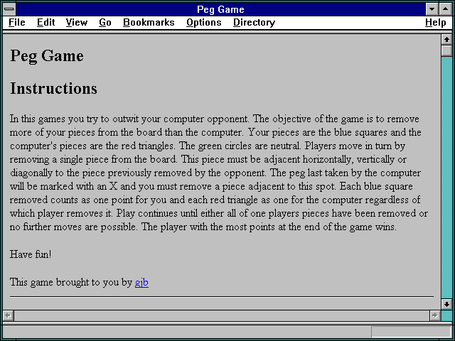 Screenshot of Peg Game